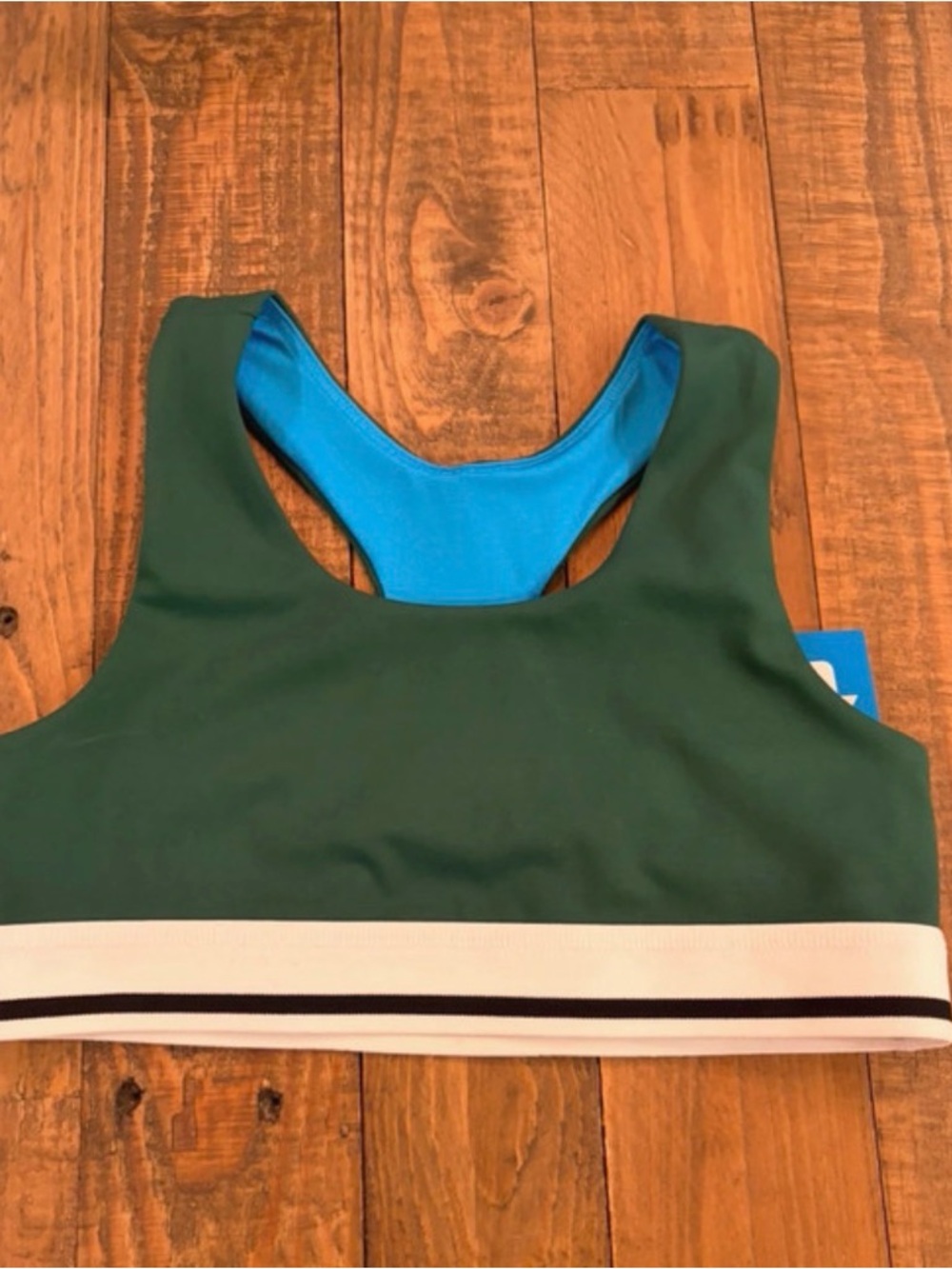 DSG Reversible Forest Green and Bright Blue Kids Sports Bra